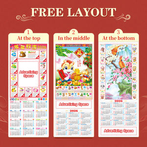 Calendario <span class=keywords><strong>chino</strong></span> personalizado al por mayor 2026, bastón de bambú natural, desplazamiento de pared, Calendario colgante <span class=keywords><strong>Chino</strong></span> para decoración del hogar y la Oficina - Product Image 4