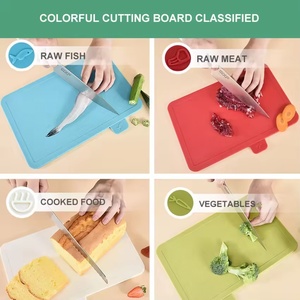 Double Side Cutting Board Classification Chopping Board <b>Plastic</b> <b>Kitchen</b> Cutting Board Set with Storage Stand - Product Image 6
