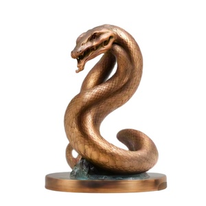 Kupferkopf-Schlangen-Statue/Figur/Skulptur aus Kunstharz, Maßgefertigtes Polyresin-Tischdekoration Tiermotiv Geschenk & Kunsthandwerk für Zuhause & Büro - Product Image 1