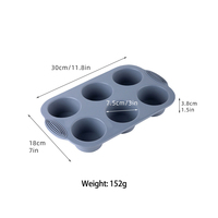 Moule en silicone flexible pour muffins, plateau à cupcakes à 6 cavités à démoulage facile pour pâtisseries maison, moules à pâtisserie en silicone pour gâteaux