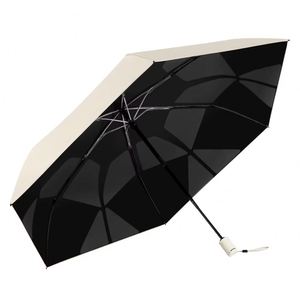 Paraguas ultraligero manual de nailon con memoria de forma, 6 varillas, 96 cm, plegable en tres partes, ultraligero, protección UV para todo tipo de clima - Product Image 3