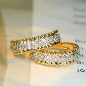 Bague de mariage Xinfly en or jaune 18 carats, design classique, motif corde, diamant naturel 0,30 ct, pour une allure romantique et tendance, idéale pour les fêtes - Product Image 1