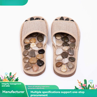 JINGMAI Pantoufles de massage des pieds en pierre naturelle pour hommes et femmes, pointes d'acupuncture, pour la maison, tailles 36-44