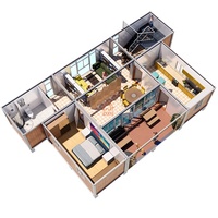 Maisons préfabriquées en conteneurs personnalisées en usine, 3 à 4 chambres, conteneurs de 40 pieds, maisons préfabriquées de luxe à deux étages, maison en kit, villa