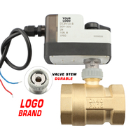 Vanne à boisseau sphérique électrique bidirectionnelle en laiton DN15 avec actionneur solénoïde à commande manuelle DC12V-24V AC110V-230V 0-10 bars OEM