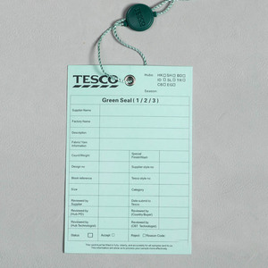 Étiquettes suspendues pliables de style délicat blanc avec cordon en lin - Product Image 3