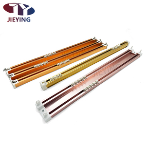 Jieying alto personalizado hogar Oficina decoración oro doble cortina pista cortina barra conjunto aluminio doble cortina riel - Product Image 4
