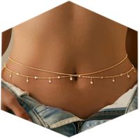 Chaîne de taille en laiton pour femme, plaqué or 14K et argent, étanche, inaltérable, tendance, sexy, grande taille, pour robes dos nu