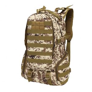 Sac à dos de randonnée et de camping décontracté en nylon camouflage 30-40L, imperméable, pour sports de plein air et alpinisme, avec cadre externe - Product Image 1