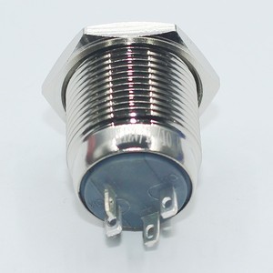 <span class=keywords><strong>12v</strong></span> כפתור הדחיפה רגעית כסף מתג 12 מ "מ מתכת קטנה עמיד למים IP65 רמה 1 שילוב עבור מכונית - Product Image 5