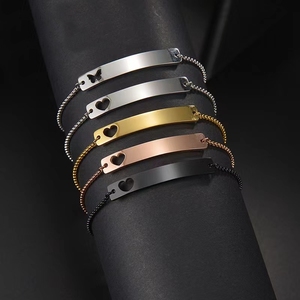 Braccialetti impermeabili gioielli di moda Custom fai da te inciso al Laser in oro placcato in <span class=keywords><strong>acciaio</strong></span> inossidabile bracciale a maglie per uomo e <span class=keywords><strong>donna</strong></span> - Product Image 5