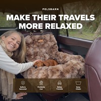 Lit de voyage pour chien luxueux, moderne, confortable et portable, en fausse fourrure, pour extérieur, avec housse amovible