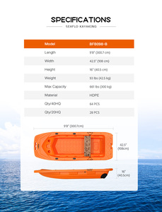 Usine SEAFLO 2 personnes coque dure en plastique moulé par soufflage tandem mini vitesse 9.8ft bateau à rames avec support de <span class=keywords><strong>canne</strong></span> à pêche en option - Product Image 3