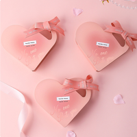 Roze hartvormige sieradendoos, Valentijnsdag ketting oorbellen verpakkingsdoos voor bruiloft jubileum verjaardag cadeau