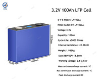 Pin Lithium Iron Phosphate (LiFePO4) EVE LF100LA 3.2V 100Ah 102Ah, 5000+ chu kỳ, xả liên tục 1C, dạng hộp chữ nhật, pin NOGI