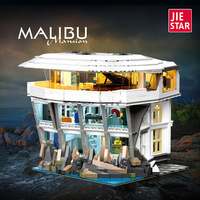 JIESTAR 58280 3284PCS Light Malibu Bungalows Ensemble de blocs de construction Modèle MOC Jouet technique en plastique Cadeau moderne pour les fêtes