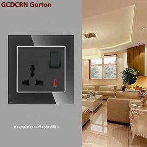 Estándar británico 13A Panel de interruptor de pared de un <span class=keywords><strong>enchufe</strong></span> abierto Anillo exterior de vidrio para el hogar <span class=keywords><strong>Enchufe</strong></span> y enchufes de exportación transfronterizos - Product Image 2