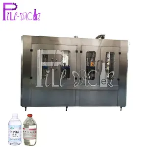 ethyl alcohol / ethanol PET / plastic glass 3 in 1 monobloc bottle automatic filling machine / equipment / line / plant / system