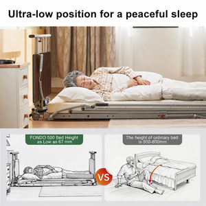 Cama Eléctrica para Cuidado <span class=keywords><strong>de</strong></span> Ancianos IEC 60601 Ultra Baja <span class=keywords><strong>de</strong></span> 67mm a 640mm, Cama <span class=keywords><strong>de</strong></span> Hospital <span class=keywords><strong>de</strong></span> Madera para <span class=keywords><strong>Alquiler</strong></span>, Cama para Cuidado en el Hogar para Personas Mayores - Product Image 2