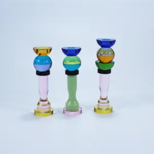 Hitop Design Kristall bunte Kerzenhalter K9 Kristall Kerzenhalter Keramik für Candlestick Handwerk Geschenk