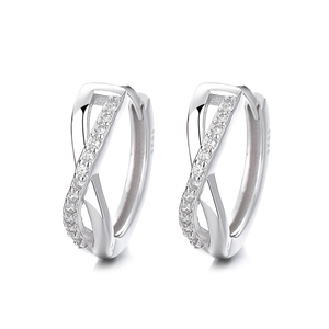 Hand Made Hoop <strong>Earrings</strong> Real <strong>Silver</strong> 925 <strong>Infinity</strong> Design Cuff <strong>Earrings</strong> for Women Gift - Product Image 1