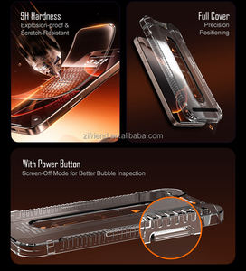 Kit de protection d'écran en verre trempé personnalisé OG 9H anti-espion avec <span class=keywords><strong>colle</strong></span> intégrale pour iPhone 17 Pro Max, avec cadre d'alignement anti-poussière - Product Image 5