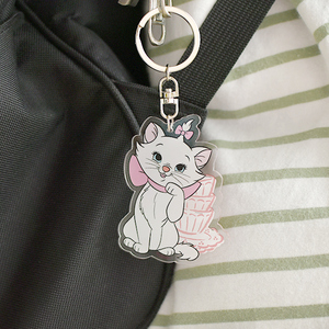 Llavero de cuero con diseño de dibujos animados, estilo moderno, colgante decorativo para bolso, llavero de acrílico transparente con forma de dibujo animado - Product Image 4