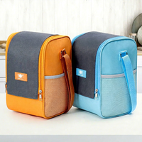 Sac isotherme vertical personnalisé en patchwork coloré pour le transport de boîtes bento