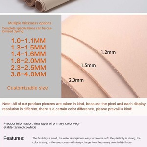 Cuir naturel tanné végétallement, cuir de vachette première couche brute, matériau anti-boulochage pour chaussures, pour le <span class=keywords><strong>bricolage</strong></span> et la fabrication artisanale - Product Image 3