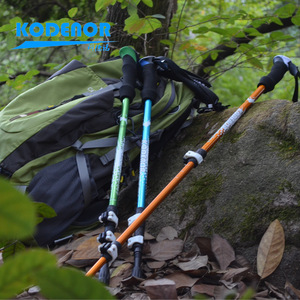 Codeno Wolf Warriors da esterno 9 bastone da arrampicata a tre sezioni in lega di alluminio dritto pieghevole bastone da sci stampella EVA serratura esterna - Product Image 4