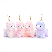 Llavero de Peluche de Llama Arcoíris Esponjosa