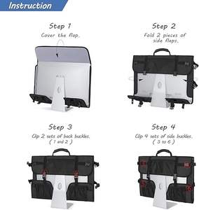 Sac de transport pour moniteurs de protection au prix d'usine avec doublure en velours rembourrée, sac de transport de bureau, étui pour moniteurs avec poignée de transport - Product Image 2