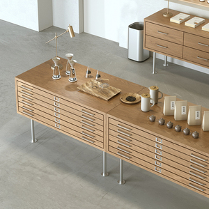 Fabricante personalizado al por mayor armario de almacenamiento de madera Centro isla pantalla mesa larga - Product Image 4