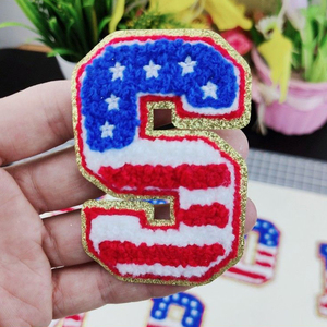 Livraison rapide USA Drapeau 8cm Chenille Lettre Patches Fer sur Lettres Patches - Product Image 6
