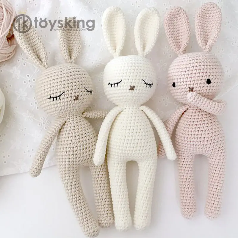 Katoen Veilig Haak Bunny Amigurumi Toy Pasgeboren Kleine Knuffels Toy Handgemaakte Baby Bunny Speelgoed Gift Knit Gehaakte Pop