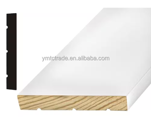 YMTC gros FJ pin plat porte jambages en bois plinthe plinthe moulure blanc Gesso moulures et menuiseries - Product Image 3