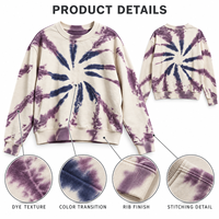 Fabricant de sweats à capuche tie-dye en spirale pour commandes en gros, 100% coton, molleton épais, pulls unis, usine de vêtements OEM
