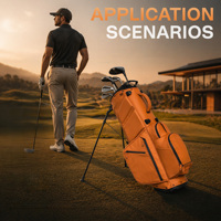 Sac de golf ASL Orange à 14 compartiments, imperméable en cuir PU léger avec logo personnalisé, sac de golf pour hommes et femmes