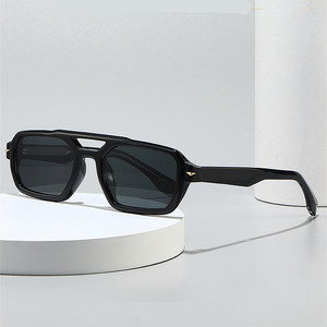 Logo Custom 2026 Retro Women Rivets Double Bridges Polarized Sun Glasses UV400 TR90 Small Frame <b>Square</b> <b>Sunglasses</b> for <b>Men</b> - Product Image 2