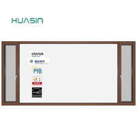 Huasin, fabricant de fenêtres en bois plaqué aluminium à cadre étroit en chêne blanc, nouvelle conception personnalisée, entrepôt indonésien 2025