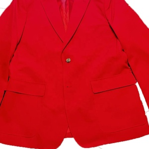 Blazer Personalizable para Mujer, Cuello con Muescas Rojo, Manga Larga, Cierre de un Botón, Color Sólido, Antiarrugas, Tejido de Poliéster - Product Image 3