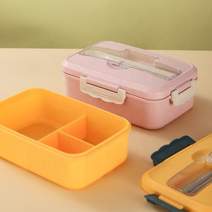 Student Lunch Box 3 Compartment Waterproof Bento Box Plastic Lunch Box