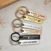 Porte-clés en acier inoxydable poli vierge, personnalisable au laser avec logo, pour cadeau promotionnel d'entreprise