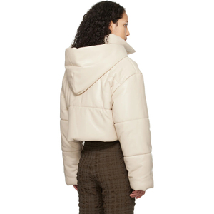 Veste matelassée en cuir pour <span class=keywords><strong>femme</strong></span> de haute qualité Fabricants de vêtements Manteau d'hiver avec logo personnalisé Veste en duvet pour femmes - Product Image 6