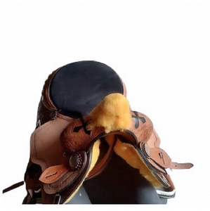 Silla de Montar Decorativa de Cuero Genuino Tallada a Mano con Diseño Vaquero Occidental, Acabado Artesanal Tradicional y Práctica para Montar - Product Image 4