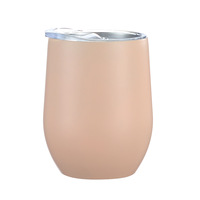 Gobelet isotherme en acier inoxydable 304 de style européen et américain, 12 oz, en forme d'œuf, avec ventre en U, pour vin et eau