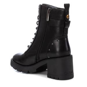 Tronchetti da donna neri con tacco 161901 a punta traspirante termici stile Chelsea chiusura con lacci per la stagione autunno inverno - Product Image 3