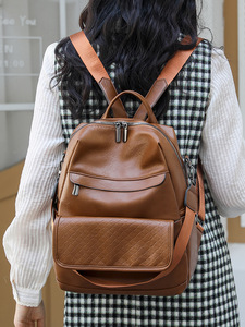 High Quality Women <b>Backpack</b> Purse Fashion Pu <b>Leather</b> <b>Large</b> Designer Travel Bag Ladies Shoulder Bags - Product Image 2