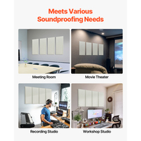 VEVOR 4 panneaux acoustiques 100 % fibre de verre blanche, auto-adhésifs, insonorisants NRC 0,95, pour studios, bureaux, maisons, beige