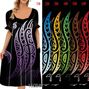 Tela de Poliéster con Estampado Digital Tribal Estilo <span class=keywords><strong>Polinesia</strong></span> Henry Textile para Faldas y Mumus - Product Image 1